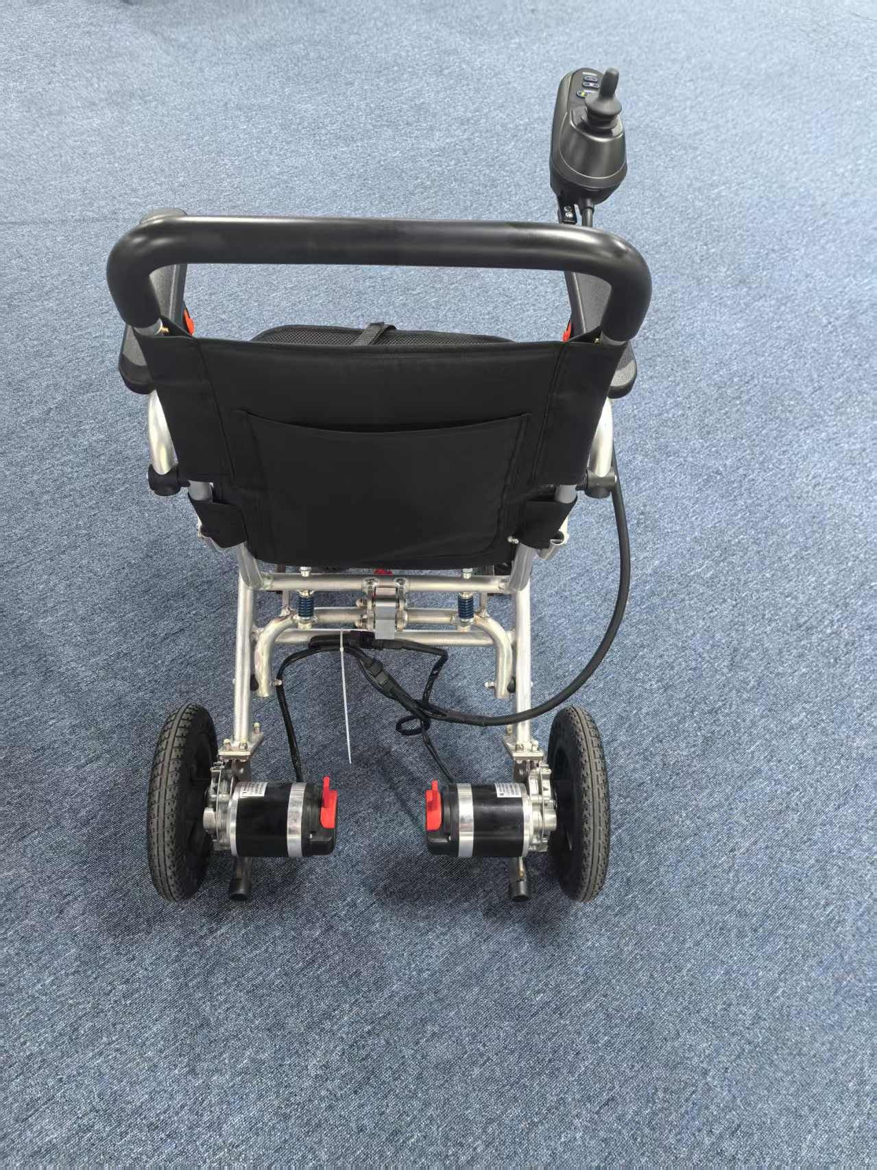Light weight Foldable Transport Electrica Wheelchair with Flip up Armrest